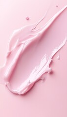 Swatches white cream moisturizer splash on pink solid background