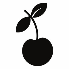 Cherry silhouette on white background