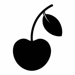 Cherry silhouette on white background