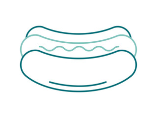 Hot dog icon. Fast food outline icon. Simple junk food and street food vector illustration in modern thin line style.