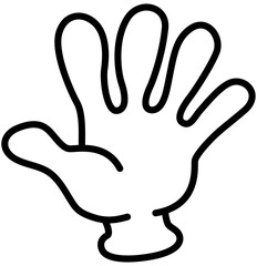 ハンドサイン-広げた手