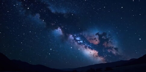 Obraz premium Vast, inky black canvas sprinkled with countless twinkling stars , galactic, universe