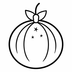 Christmas Melon outline on white background
