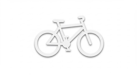 Fototapeta premium White Bicycle Silhouette Clean Minimalist Design. AI Generated