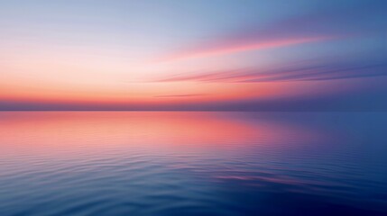 Obraz premium Serene twilight over calm waters, blending hues of pink and blue.