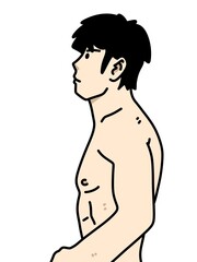 Fototapeta premium cute man cartoon on white background