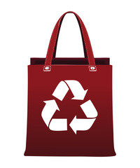 Deep Red Recycle Tote Bag Environmental