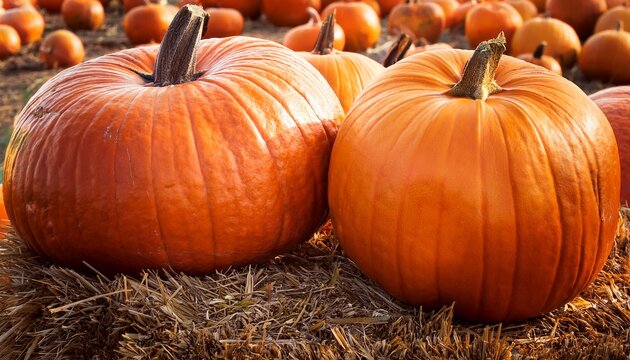 orange autumn pumpkin harvest of large pumpkins halloween and its holidays halloween season - Powered by Adobe