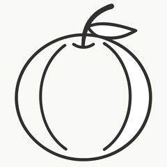 Crenshaw Melon outline on white background