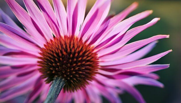 echinocea flower with pink petals fragment macro blurred background