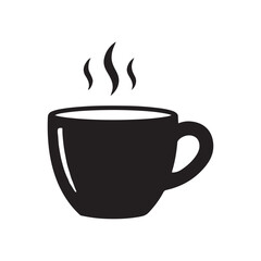 Hot coffee cup vector icon illustration isolated on white background