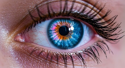 Obraz premium Ultra-detailed close-up of a woman's eye