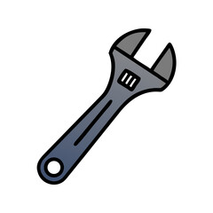 Obraz premium Isolated adjustable wrench on black background for repair services