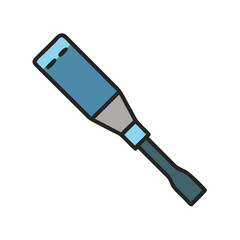 Isolated screwdriver illustration on black background for creative projects