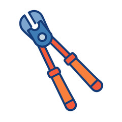 Bolt cutter vector illustration on a solid black background