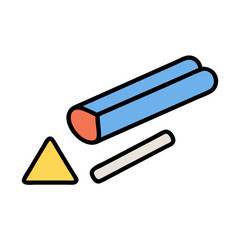 Minimalist geometric composition of pencil and geometric shapes design