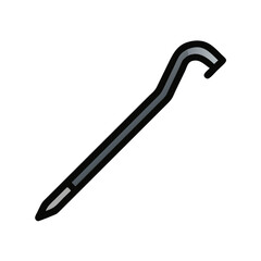 Isolated crowbar on dark background, maintenance and repair concept