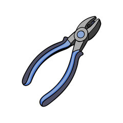 Obraz premium Cartoon style wire cutter tool isolated on black background