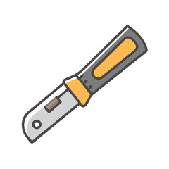 Isolated box cutter graphic on black studio background