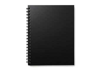 Close up of a black spiral notebook