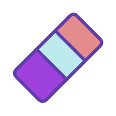 Colorful eraser with black background and rounded edges design