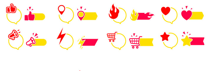 Vector business icons modern labels and tags ribbons banners stickers creative design, 