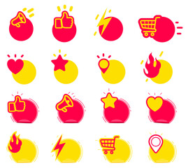 Vector business icons modern labels and tags ribbons banners stickers elements creative design