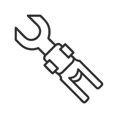 Isolated illustration of a minimal wrench tool outline icon