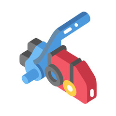 Fototapeta premium Isometric view of automotive brake caliper assembly with components