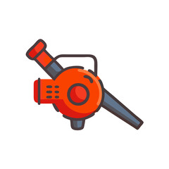 Orange and gray leaf blower isolated on black background