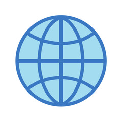 Stylized blue globe on black background symbolizes global connectivity