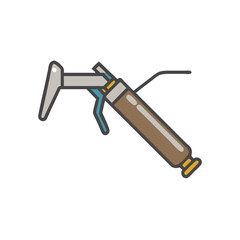 Caulking gun icon illustration on black background