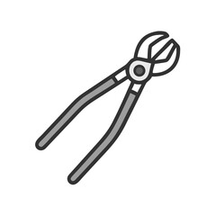 Flat illustration of end cutting pliers on black background