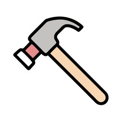 Simple illustration of a hammer on a black background
