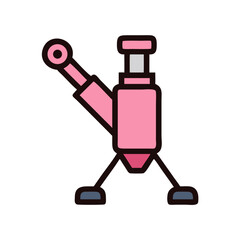 Isolated illustration of a hydraulic jack on black background