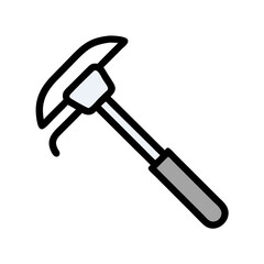 Simple flat icon of garden trowel on black background