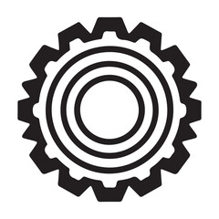 Gear silhouette vector image mechanical engineering design tool