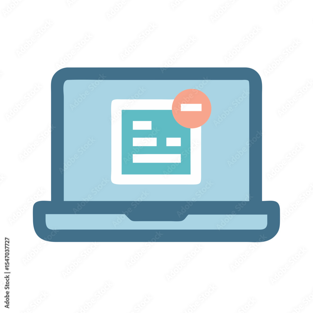 Poster laptop with notification icon, illustrating inbox management or task