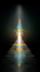 Abstract Colorful Light Beam Reflection  Glowing Zigzag  Dark Background  High Resolution