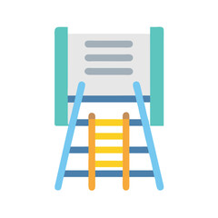 Stylized ladder icon on a black background, minimalist design
