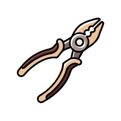 Stylized pliers illustration on black background for industrial usage