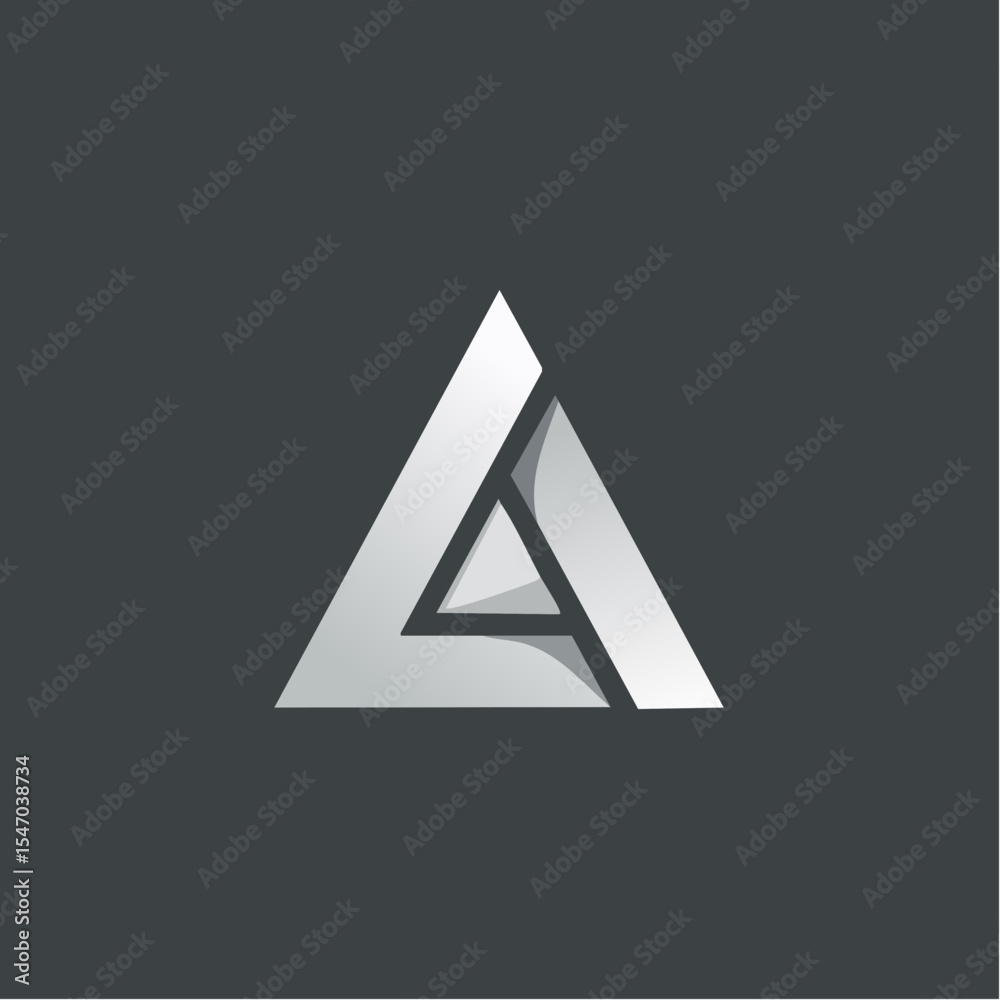 Fototapete modern and abstract geometric logo design of a triangle with a gradient effect