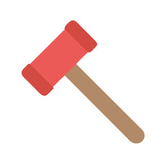 Isolated illustration of a wooden mallet against black background