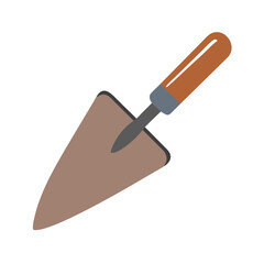 Gardening hand trowel vector icon isolated on black background