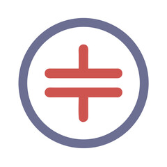 Stylized graphic sign in a circular symbol design