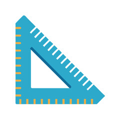 Geometric triangle ruler flat design on black background