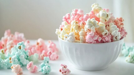 Colorful Popcorn Bowl with Pastel Shades for Sweet Treat Lovers
