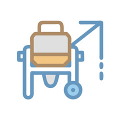 Concrete mixer icon with black background for construction needs