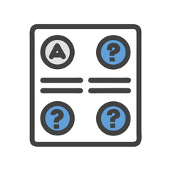 Question and answer template board with flat design style