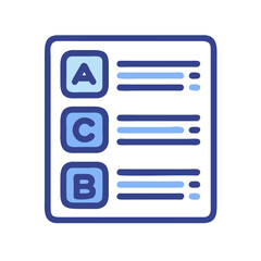 Sorted options list flat design illustration over black backdrop